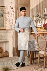 Baju Melayu Majestic Bespoke Fit - Light Blue Grey