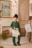 Baju Melayu Kids Luxury Bespoke Fit - Bayou Green