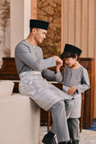 Baju Melayu Kids Teluk Belanga Smart Fit - Ash Grey