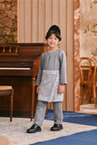 Baju Melayu Kids Teluk Belanga Smart Fit - Ash Grey