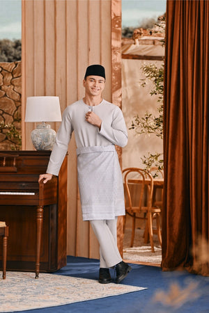 Baju Melayu Teluk Belanga Smart Fit - Light Grey