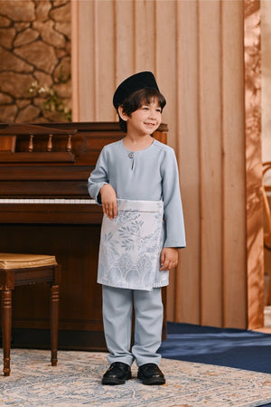 Baju Melayu Kids Teluk Belanga Smart Fit - Fog Blue