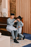 Baju Melayu Kids Teluk Belanga Smart Fit - Dusty Blue