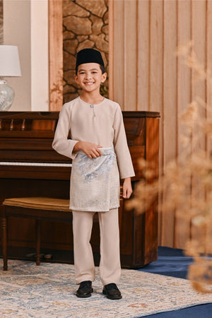 Baju Melayu Kids Teluk Belanga Smart Fit - Khaki