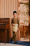 Baju Melayu Kids Teluk Belanga Smart Fit - Butternut Olive