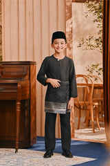 Baju Melayu Kids Teluk Belanga Smart Fit - Black