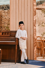 Baju Melayu Kids Teluk Belanga Smart Fit - Off White