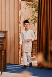 Baju Melayu Kids Teluk Belanga Smart Fit - Off White