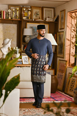 Pahlawan Smart Fit Baju Melayu Teluk Belanga - Dark Slate Blue
