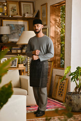 Pahlawan Smart Fit Baju Melayu Teluk Belanga - Ash Grey