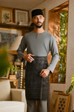 Pahlawan Smart Fit Baju Melayu Teluk Belanga - Ash Grey