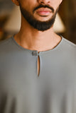 Pahlawan Smart Fit Baju Melayu Teluk Belanga - Ash Grey