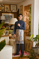 Pahlawan Bespoke Fit Baju Melayu Cekak Musang - Dark Slate Blue