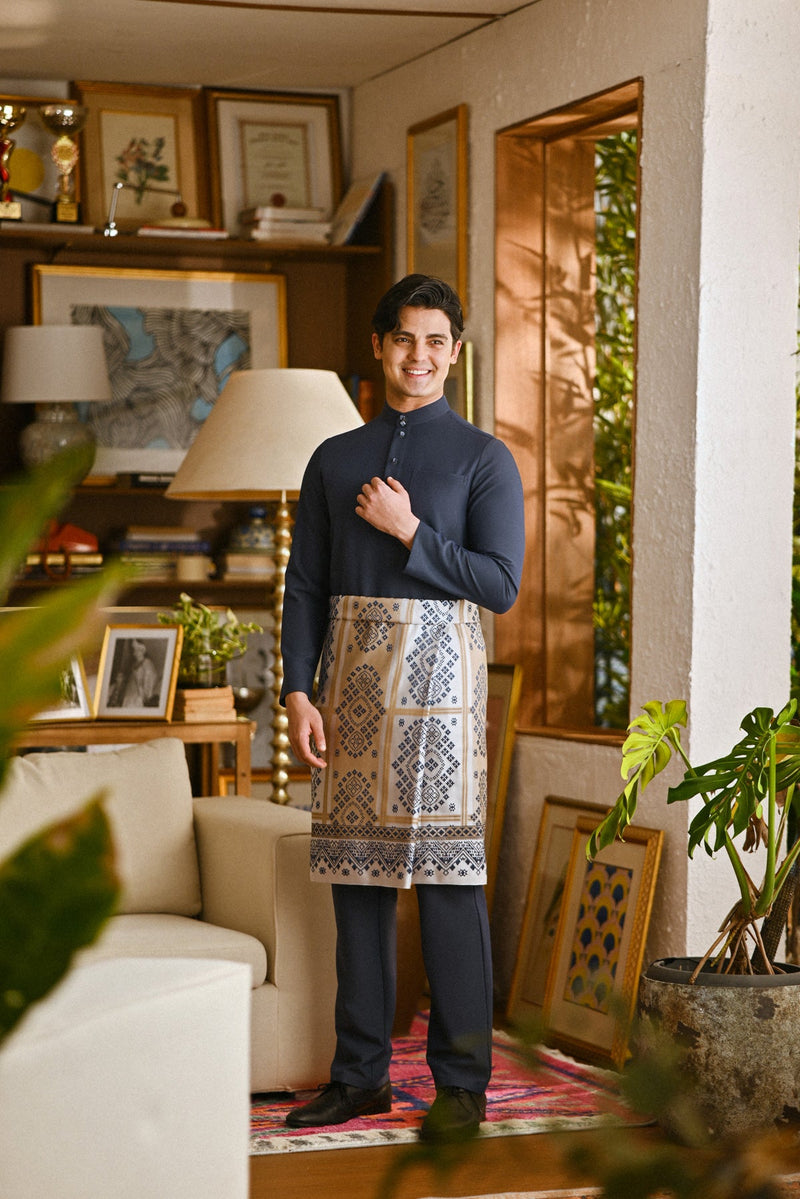 Pahlawan Bespoke Fit Baju Melayu Cekak Musang - Dark Slate Blue