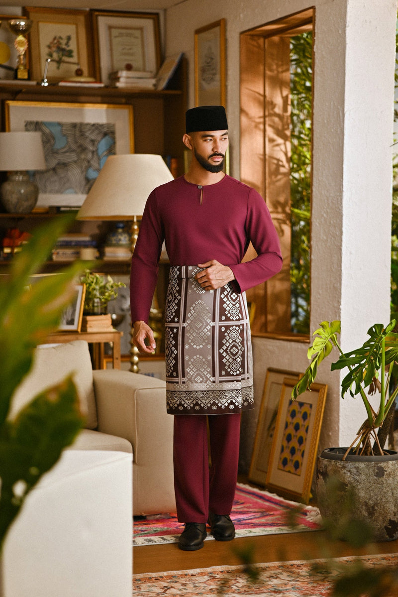 Pahlawan Smart Fit Baju Melayu Teluk Belanga - Purple Potion