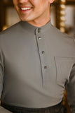 Pahlawan Bespoke Fit Baju Melayu Cekak Musang - Ash Grey