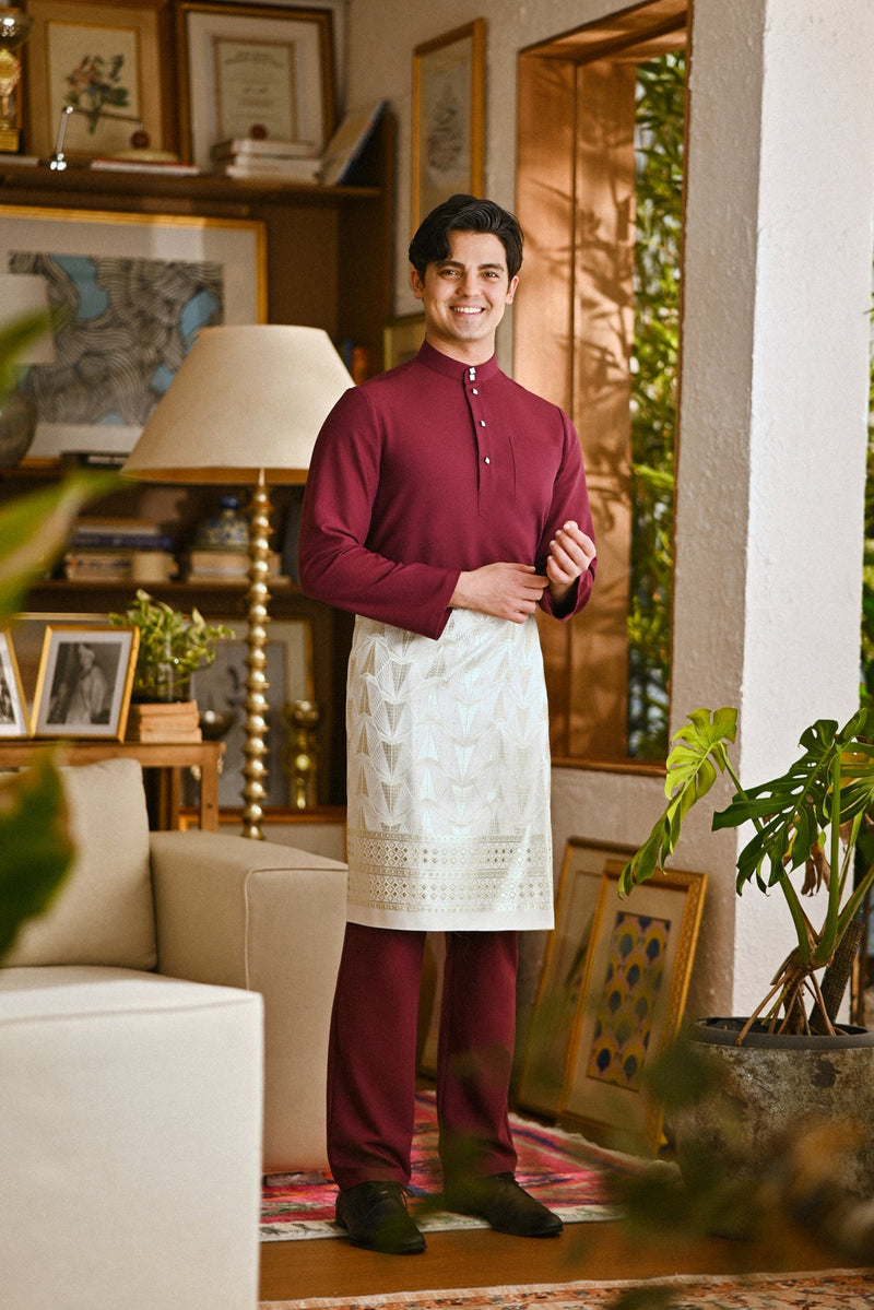 Pahlawan Bespoke Fit Baju Melayu Cekak Musang - Purple Potion