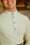 Pahlawan Bespoke Fit Baju Melayu Cekak Musang - Fog Green
