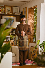 Pahlawan Smart Fit Baju Melayu Teluk Belanga - Milk Chocolate