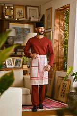 Pahlawan Smart Fit Baju Melayu Teluk Belanga - Maroon