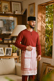 Pahlawan Smart Fit Baju Melayu Teluk Belanga - Maroon