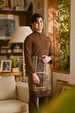 Pahlawan Bespoke Fit Baju Melayu Cekak Musang - Milk Chocolate