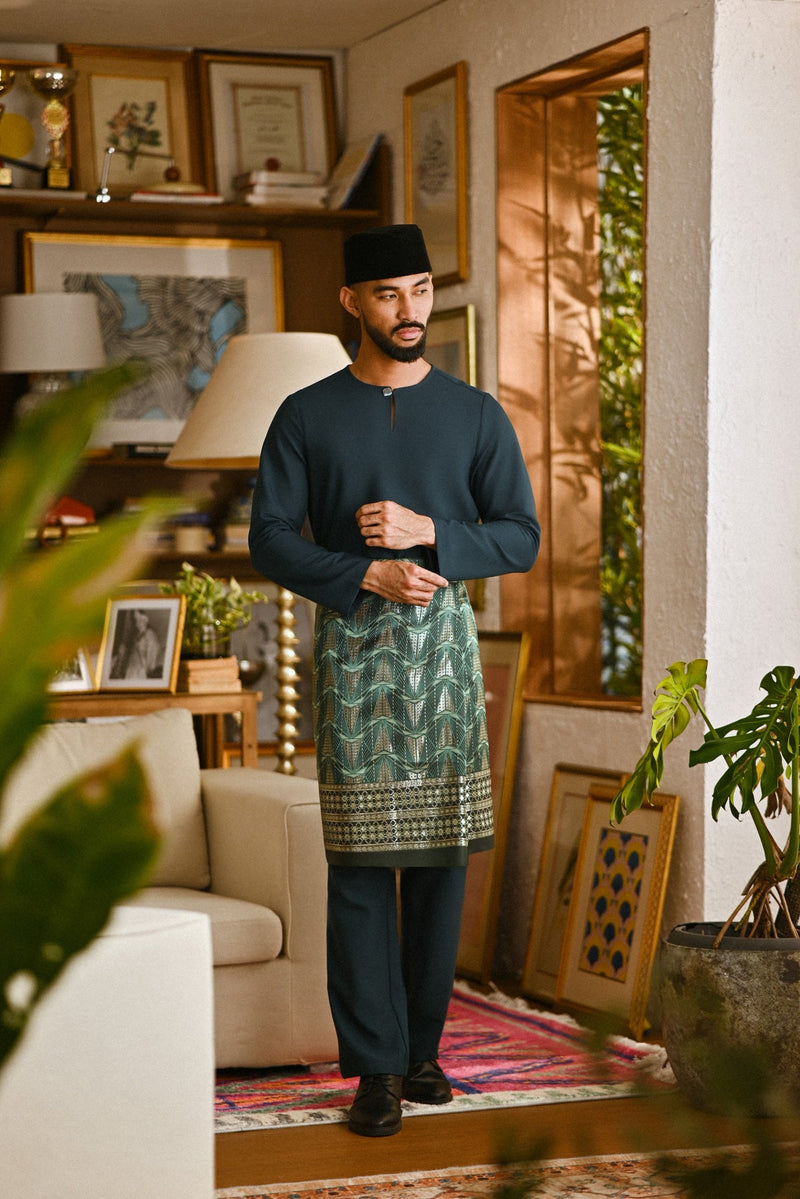 Pahlawan Smart Fit Baju Melayu Teluk Belanga - Emerald Green