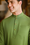 Pahlawan Bespoke Fit Baju Melayu Cekak Musang - Grass Green