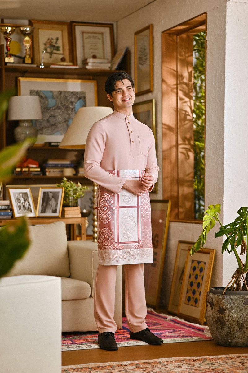 Pahlawan Bespoke Fit Baju Melayu Cekak Musang - Rose Pink