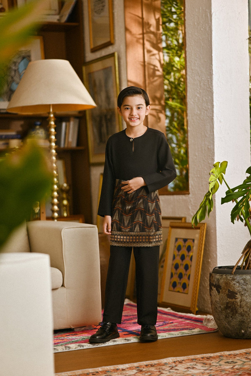 Pahlawan Smart Fit Kids Baju Melayu Teluk Belanga - Black