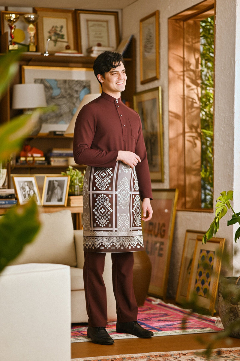 Pahlawan Bespoke Fit Baju Melayu Cekak Musang - Fig