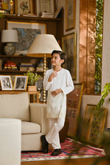 Pahlawan Smart Fit Kids Baju Melayu Teluk Belanga - Off White