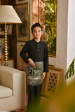 Pahlawan Bespoke Fit Kids Baju Melayu Cekak Musang - Black