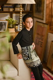 Pahlawan Bespoke Fit Kids Baju Melayu Cekak Musang - Black