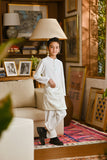 Pahlawan Bespoke Fit Kids Baju Melayu Cekak Musang - Off White