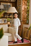 Pahlawan Bespoke Fit Kids Baju Melayu Cekak Musang - Off White