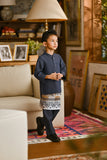 Pahlawan Bespoke Fit Kids Baju Melayu Cekak Musang - Dark Slate Blue