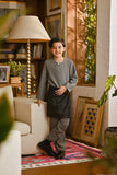 Pahlawan Smart Fit Kids Baju Melayu Teluk Belanga - Ash Grey