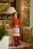 Pahlawan Bespoke Fit Kids Baju Melayu Cekak Musang - Mandarin Red