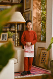 Pahlawan Bespoke Fit Kids Baju Melayu Cekak Musang - Mandarin Red