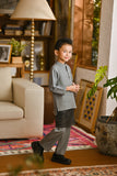 Pahlawan Bespoke Fit Kids Baju Melayu Cekak Musang - Ash Grey