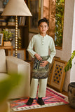 Pahlawan Bespoke Fit Kids Baju Melayu Cekak Musang - Fog Green