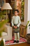 Pahlawan Bespoke Fit Kids Baju Melayu Cekak Musang - Fog Green