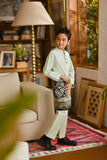 Pahlawan Bespoke Fit Kids Baju Melayu Cekak Musang - Fog Green
