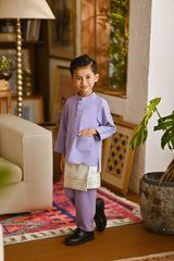Pahlawan Bespoke Fit Kids Baju Melayu Cekak Musang - Lavender