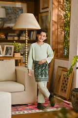 Pahlawan Smart Fit Kids Baju Melayu Teluk Belanga - Fog Green