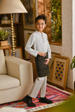 Pahlawan Bespoke Fit Kids Baju Melayu Cekak Musang - Light Grey