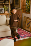 Pahlawan Bespoke Fit Kids Baju Melayu Cekak Musang - Milk Chocolate