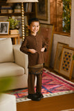 Pahlawan Bespoke Fit Kids Baju Melayu Cekak Musang - Milk Chocolate
