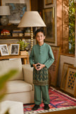 Pahlawan Bespoke Fit Kids Baju Melayu Cekak Musang - Sage Green